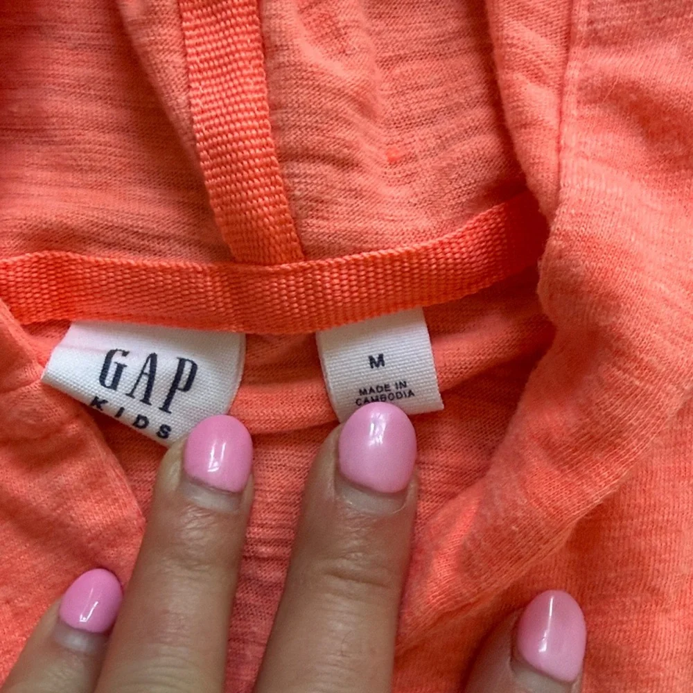 GAP Girls Neon Coral Hooded Swim Coverup